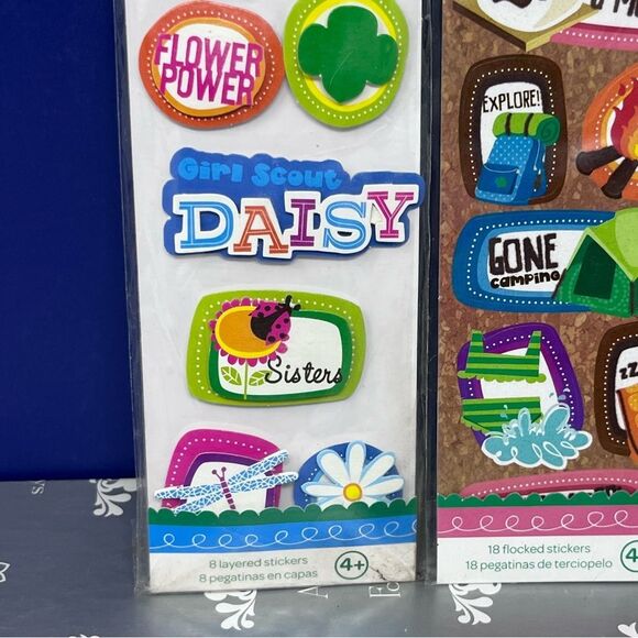 Girl Scouts Badge Sticker Set Flocked and Layered NEW - Picture 3 of 8